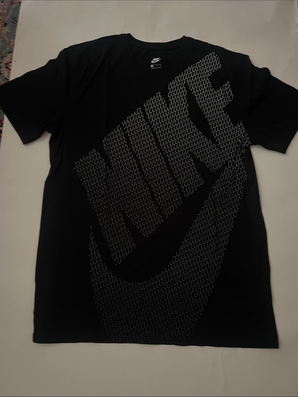 Nike Black Short Sleeve Tee with Large Dotted Logo